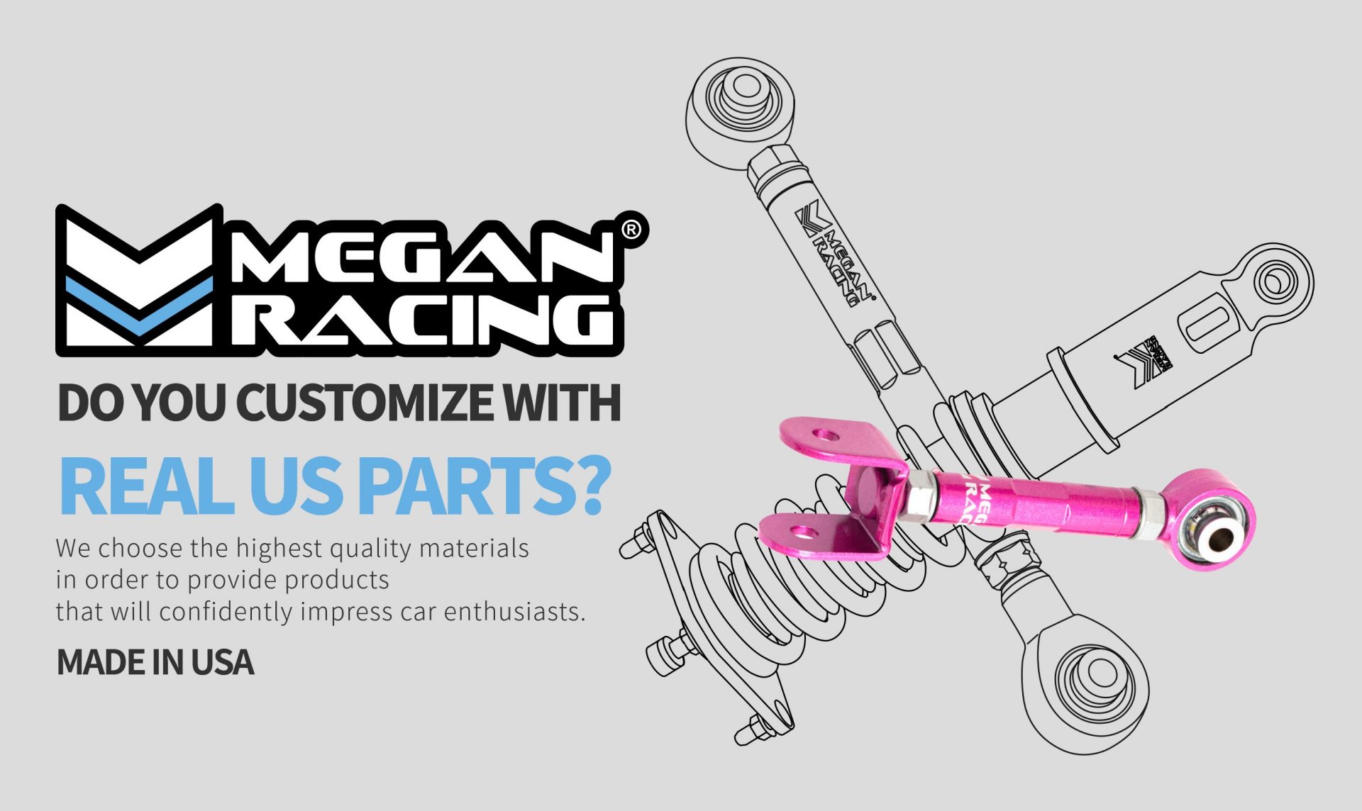 メーガンレーシング リアアッパーアーム（リア側） 射 